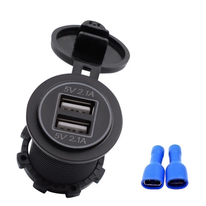 Universal Car Charger 2 พอร์ตปลั๊กไฟ Dual USB Charger 5V 4.2A IP66 พร้อมรูรับแสง, 4.2A with Aperture (Red Light)