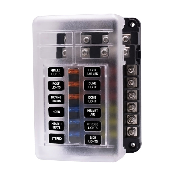 อิสระบวกและลบ 1 ใน 12 Out 12 Way Circuit Blade ฟิวส์กล่องผู้ถือฟิวส์ชุด LED ไฟเตือนสำหรับรถบรรทุกรถยนต์เรือ, 1 in 12 Out