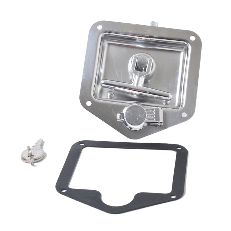 พับ T Handle ล็อค สแตนเลส Flush Mount กล่องเครื่องมือสำหรับรถพ่วง/เรือยอชท์/รถบรรทุก, A1218-01