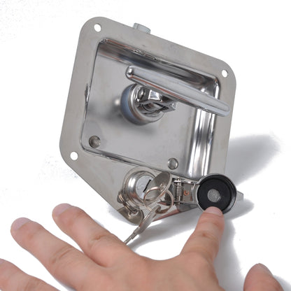 พับ T Handle ล็อค สแตนเลส Flush Mount กล่องเครื่องมือสำหรับรถพ่วง/เรือยอชท์/รถบรรทุก, A1218-01