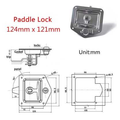 พับ T Handle ล็อค สแตนเลส Flush Mount กล่องเครื่องมือสำหรับรถพ่วง/เรือยอชท์/รถบรรทุก, A1218-01