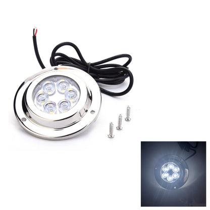 DC 10-30V 12W IP68 316 สแตนเลส 6 LEDs แสงสีขาวใต้น้ำเรือ High Power Bright สำหรับ Marine/Yacht, 12W White Light