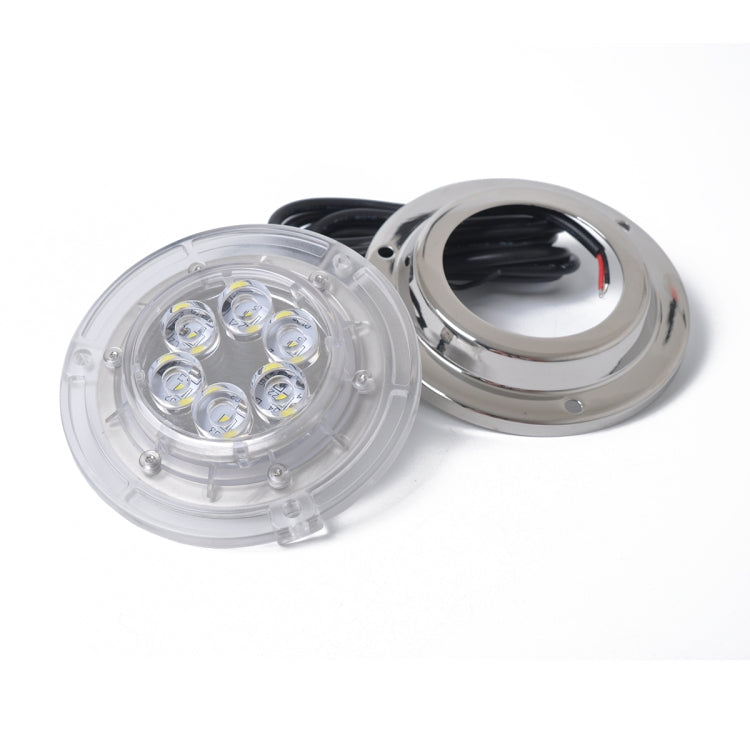DC 10-30V 12W IP68 316 สแตนเลส 6 LEDs แสงสีขาวใต้น้ำเรือ High Power Bright สำหรับ Marine/Yacht, 12W White Light