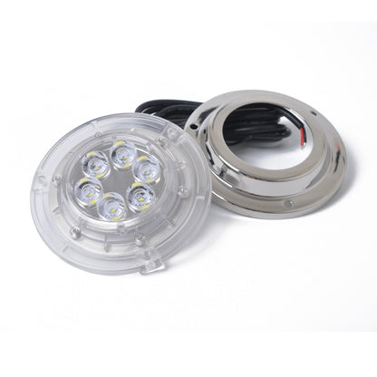 DC 10-30V 12W IP68 316 สแตนเลส 6 LEDs แสงสีขาวใต้น้ำเรือ High Power Bright สำหรับ Marine/Yacht, 12W White Light