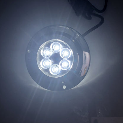 DC 10-30V 12W IP68 316 สแตนเลส 6 LEDs แสงสีขาวใต้น้ำเรือ High Power Bright สำหรับ Marine/Yacht, 12W White Light