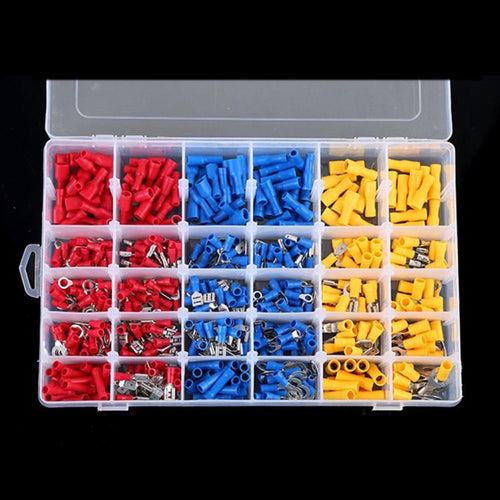 480 PCS Cold Press ขั้วต่อไฟฟ้าฉนวนขั้วต่อ CRIMP Connectors Assortment Kit, 480 PCS