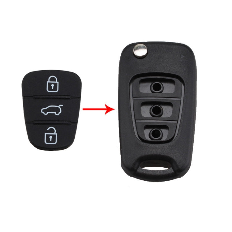 เปลี่ยนแผ่นซิลิโคน 2 ปุ่มสำหรับเปลือกกุญแจรถ Hyundai / Kia ไม่มีแบตเตอรี่, For Hyundai / Kia 3 Buttons