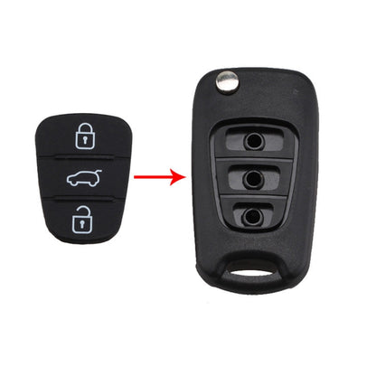 เปลี่ยนแผ่นซิลิโคน 2 ปุ่มสำหรับเปลือกกุญแจรถ Hyundai / Kia ไม่มีแบตเตอรี่, For Hyundai / Kia 3 Buttons