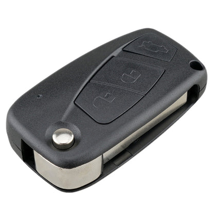 สำหรับการเปลี่ยนกุญแจรถ FIAT 3 ปุ่มเคสกุญแจรถพร้อมที่ใส่แบตเตอรี่ด้านข้าง, Black, Blue