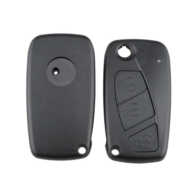 สำหรับการเปลี่ยนกุญแจรถ FIAT 3 ปุ่มเคสกุญแจรถพร้อมที่ใส่แบตเตอรี่ด้านข้าง, Black, Blue
