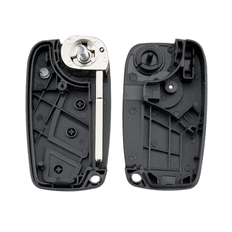 สำหรับการเปลี่ยนกุญแจรถ FIAT 3 ปุ่มเคสกุญแจรถพร้อมที่ใส่แบตเตอรี่ด้านข้าง, Black, Blue