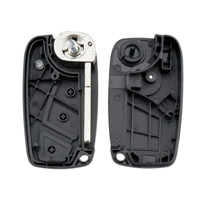 สำหรับการเปลี่ยนกุญแจรถ FIAT 3 ปุ่มเคสกุญแจรถพร้อมที่ใส่แบตเตอรี่ด้านข้าง, Black, Blue