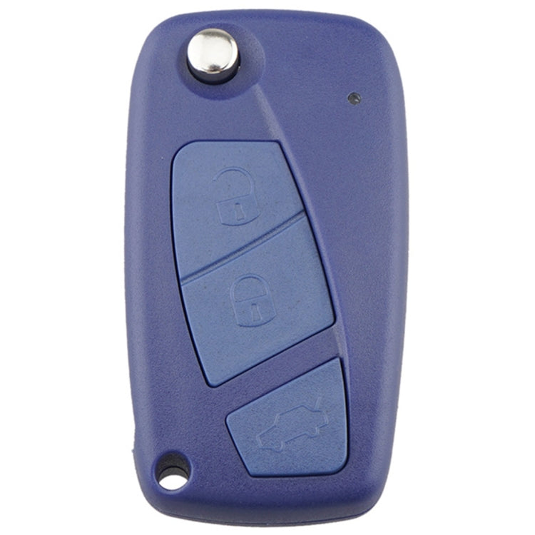 สำหรับการเปลี่ยนกุญแจรถ FIAT 3 ปุ่มเคสกุญแจรถพร้อมที่ใส่แบตเตอรี่ด้านข้าง, Black, Blue