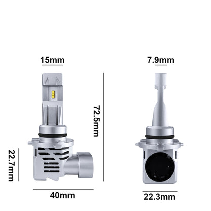 2 ชิ้น M3 9006 / HB4 DC9-32V / 17W / 6500K / 2000LM IP68 ไฟหน้ารถ LED, 9006 / HB4