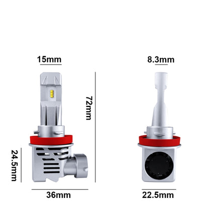 2 ชิ้น M3 H8 / H9 / H11 DC9-32V / 17W / 6500K / 2000LM IP68 ไฟหน้ารถ LED, H8 / H9 / H11