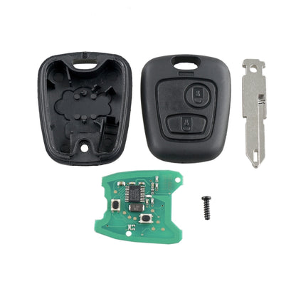 สำหรับ PEUGEOT 206 2 ปุ่มกุญแจรถควบคุมระยะไกลอัจฉริยะพร้อมชิปและแบตเตอรี่ในตัวความถี่: 433MHz, For PEUGEOT 206