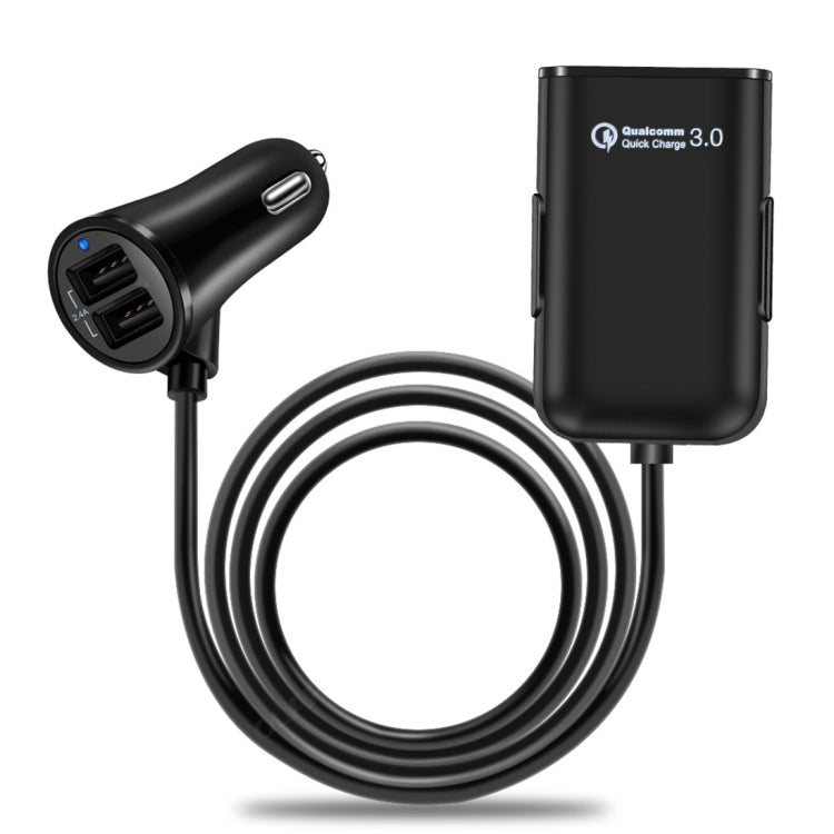 HMQ-C801 1.8 ม. 8A สูงสุด 4 พอร์ต USB ที่ชาร์จแบตในรถพร้อมฮับ USB แบบขยายสำหรับการชาร์จเบาะหน้าและหลัง, HMQ-C801