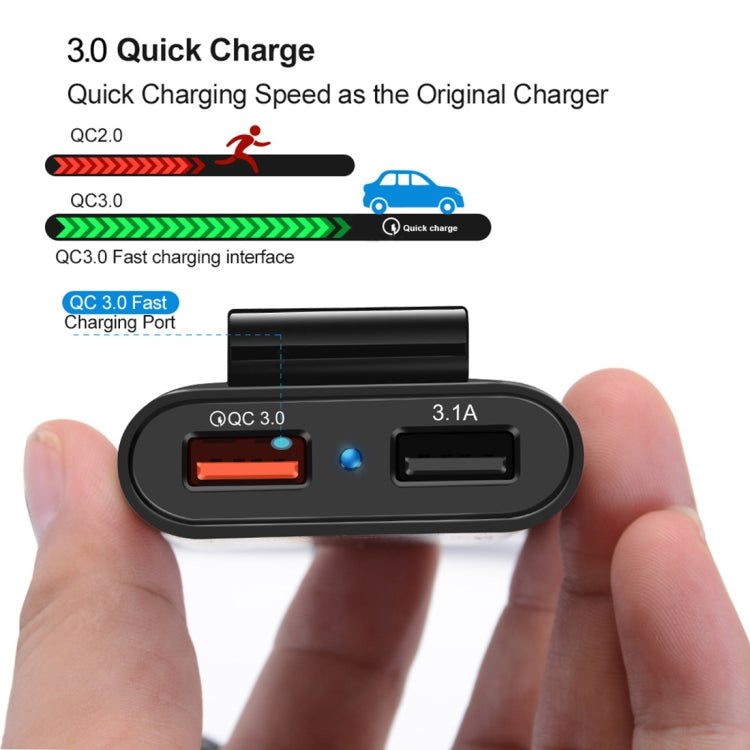 HMQ-C801 1.8 ม. 8A สูงสุด 4 พอร์ต USB ที่ชาร์จแบตในรถพร้อมฮับ USB แบบขยายสำหรับการชาร์จเบาะหน้าและหลัง, HMQ-C801