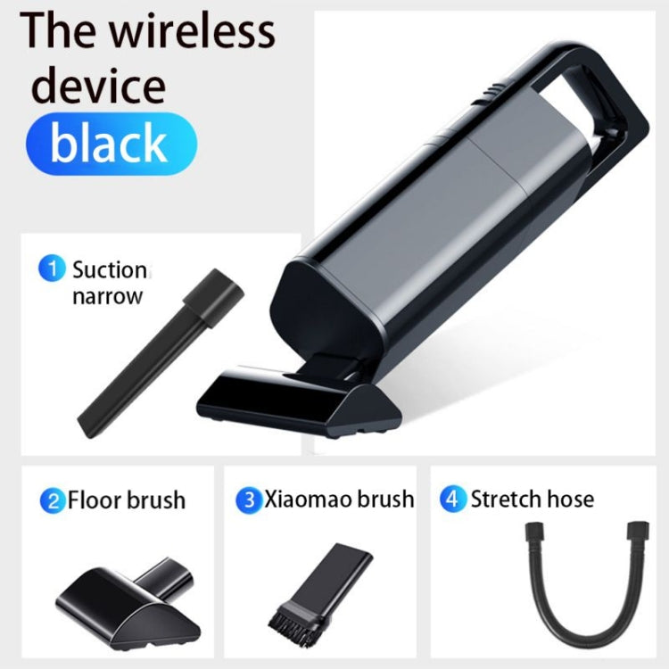 รถแบบพกพาไร้สาย 120W มือถือเครื่องดูดฝุ่นทรงพลัง, Wireless (Black), Wireless (White)