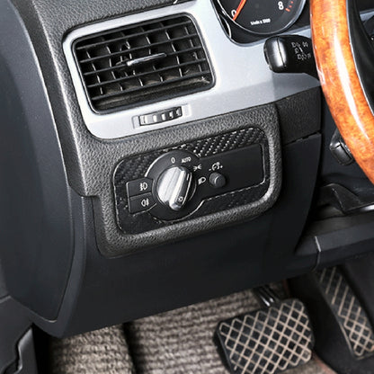 สติ๊กเกอร์ตกแต่งแผงไฟหน้ารถคาร์บอนไฟเบอร์สำหรับโฟล์คสวาเกน Touareg, Headlight Panel