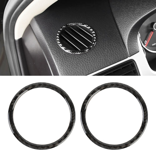 2 PCS รถคาร์บอนไฟเบอร์แผงหน้าปัด Air Outlet สติกเกอร์ตกแต่งสำหรับ Volkswagen Touareg, Instrument Panel Air Outlet