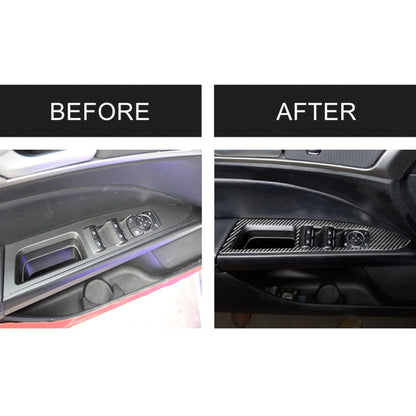 6 ชิ้นรถคาร์บอนไฟเบอร์หน้าต่างยกแผงสติกเกอร์ตกแต่งสำหรับฟอร์ด Mondeo ใหม่, Fiber Window Lift