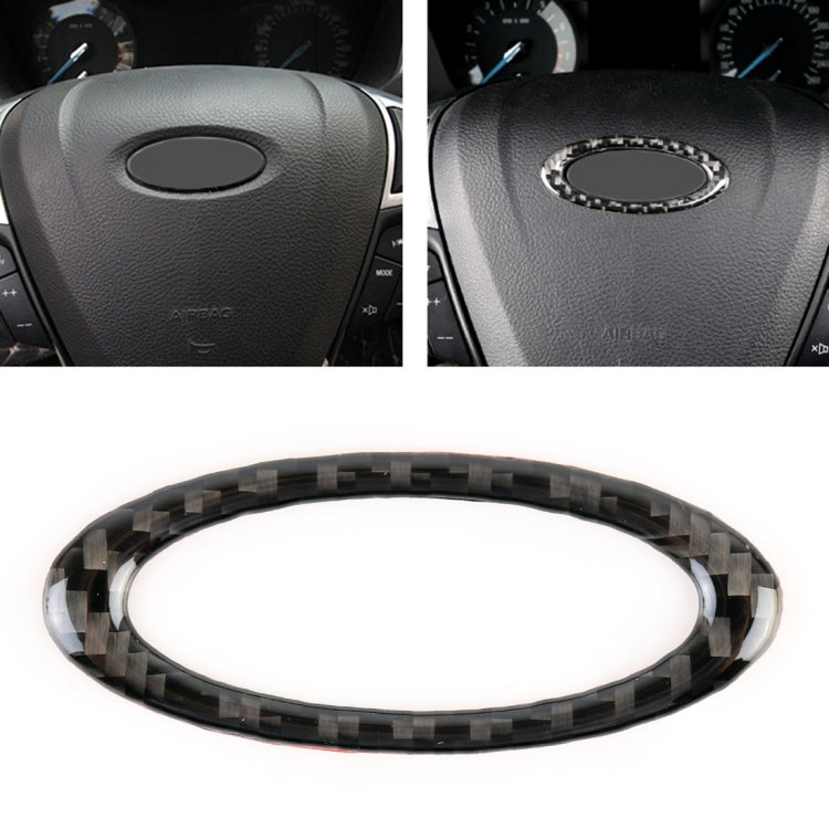 รถคาร์บอนไฟเบอร์พวงมาลัยกรอบสติกเกอร์ตกแต่งสำหรับ Ford Mondeo ใหม่ 2013-2019, Steering Wheel Frame
