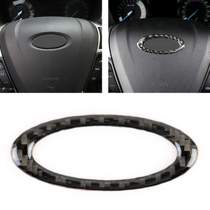รถคาร์บอนไฟเบอร์พวงมาลัยกรอบสติกเกอร์ตกแต่งสำหรับ Ford Mondeo ใหม่ 2013-2019, Steering Wheel Frame