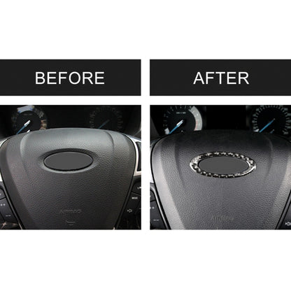 รถคาร์บอนไฟเบอร์พวงมาลัยกรอบสติกเกอร์ตกแต่งสำหรับ Ford Mondeo ใหม่ 2013-2019, Steering Wheel Frame