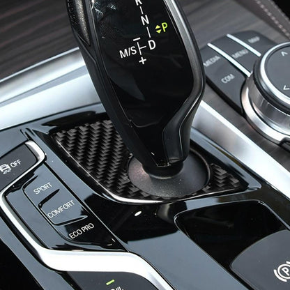 คาร์บอนไฟเบอร์เกียร์คันโยกแผงด้านล่างสติกเกอร์ตกแต่งสำหรับ BMW 5 Series G38 528Li / 530Li / 540Li 2018, ไดรฟ์ซ้าย, Gear Lever Lower