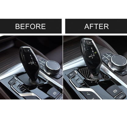 คาร์บอนไฟเบอร์เกียร์คันโยกแผงด้านล่างสติกเกอร์ตกแต่งสำหรับ BMW 5 Series G38 528Li / 530Li / 540Li 2018, ไดรฟ์ซ้าย, Gear Lever Lower