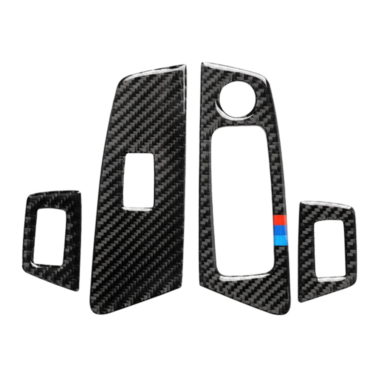 รถ Tricolor คาร์บอนไฟเบอร์ประตูหน้าต่างแผงสติกเกอร์ตกแต่งสำหรับ, ซ้าย DriveMW 5 Series G38 528Li/530Li/540Li 2018, Door Window Lift(Tricolor)