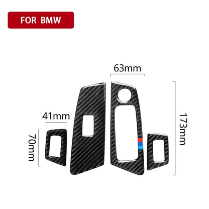 รถ Tricolor คาร์บอนไฟเบอร์ประตูหน้าต่างแผงสติกเกอร์ตกแต่งสำหรับ, ซ้าย DriveMW 5 Series G38 528Li/530Li/540Li 2018, Door Window Lift(Tricolor)