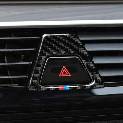 รถไตรรงค์คาร์บอนไฟเบอร์ไฟเตือนสติกเกอร์ตกแต่งสำหรับ BMW ซีรีส์ 5 G38 528Li / 530Li / 540Li 2018, Warning Light