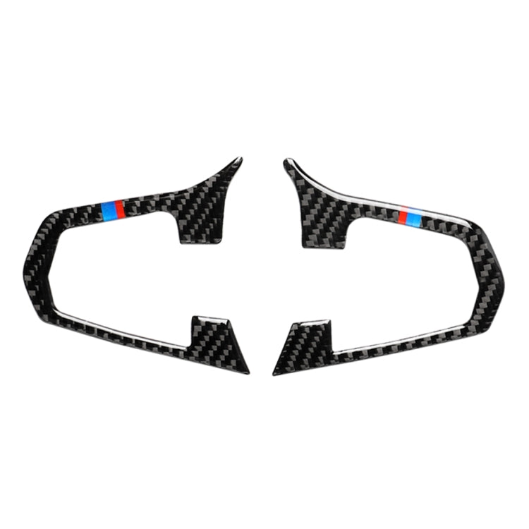 รถ Tricolor คาร์บอนไฟเบอร์พวงมาลัยปุ่ม A สติกเกอร์ตกแต่งสำหรับ BMW 5 Series G30/G38 X3 g01/G08, Steering Wheel(Tricolor A)