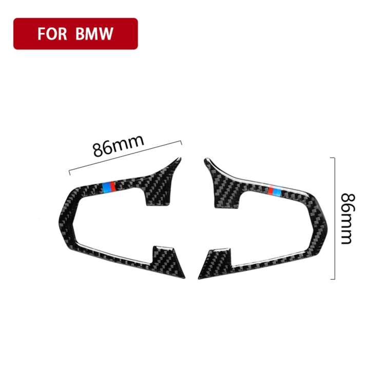 รถ Tricolor คาร์บอนไฟเบอร์พวงมาลัยปุ่ม A สติกเกอร์ตกแต่งสำหรับ BMW 5 Series G30/G38 X3 g01/G08, Steering Wheel(Tricolor A)