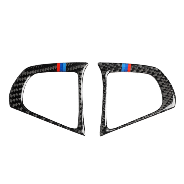 รถ Tricolor คาร์บอนไฟเบอร์พวงมาลัยปุ่มการกำหนดค่า B สติกเกอร์ตกแต่งสำหรับ BMW 5 Series G30/G38 X3 g01/G08, Steering Wheel Button(Tricolor)