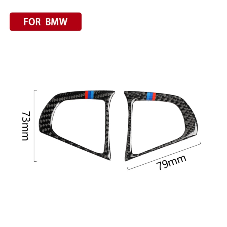รถ Tricolor คาร์บอนไฟเบอร์พวงมาลัยปุ่มการกำหนดค่า B สติกเกอร์ตกแต่งสำหรับ BMW 5 Series G30/G38 X3 g01/G08, Steering Wheel Button(Tricolor)