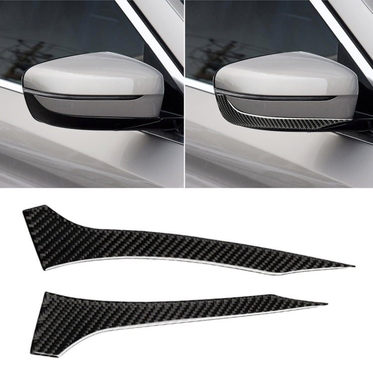 2 ชิ้นรถยนต์คาร์บอนไฟเบอร์กระจกมองหลังกันชนแถบสติกเกอร์ตกแต่งสำหรับ BMW G30 (2018-2019) / G11 (2016-2019) ไดรฟ์ขวาโดยไม่ต้องเลนส์, Rearview Mirror Right Drive without Lens