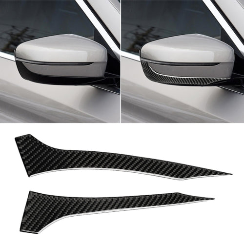 2 ชิ้นรถยนต์คาร์บอนไฟเบอร์กระจกมองหลังกันชนแถบสติกเกอร์ตกแต่งสำหรับ BMW G30 (2018-2019) / G11 (2016-2019) ไดรฟ์ขวาโดยไม่ต้องเลนส์, Rearview Mirror Right Drive without Lens