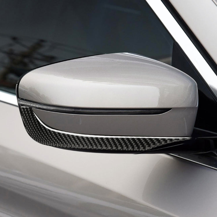 2 ชิ้นรถยนต์คาร์บอนไฟเบอร์กระจกมองหลังกันชนแถบสติกเกอร์ตกแต่งสำหรับ BMW G30 (2018-2019) / G11 (2016-2019) ไดรฟ์ขวาโดยไม่ต้องเลนส์, Rearview Mirror Right Drive without Lens