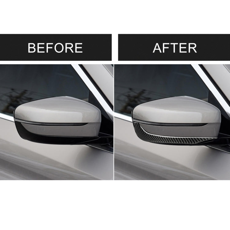 2 ชิ้นรถยนต์คาร์บอนไฟเบอร์กระจกมองหลังกันชนแถบสติกเกอร์ตกแต่งสำหรับ BMW G30 (2018-2019) / G11 (2016-2019) ไดรฟ์ขวาโดยไม่ต้องเลนส์, Rearview Mirror Right Drive without Lens