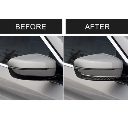 2 ชิ้นรถยนต์คาร์บอนไฟเบอร์กระจกมองหลังกันชนแถบสติกเกอร์ตกแต่งสำหรับ BMW G30 (2018-2019) / G11 (2016-2019) ไดรฟ์ขวาโดยไม่ต้องเลนส์, Rearview Mirror Right Drive without Lens