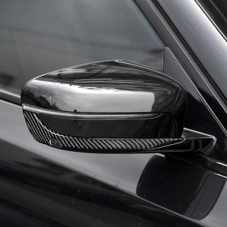 2 ชิ้นรถยนต์คาร์บอนไฟเบอร์กระจกมองหลังกันชนแถบสติกเกอร์ตกแต่งสำหรับ BMW G30 (2018-2019) / G11 (2016-2019) ขวาไดรฟ์ด้วยกล้อง, Rearview Mirror Right Drive with Camera