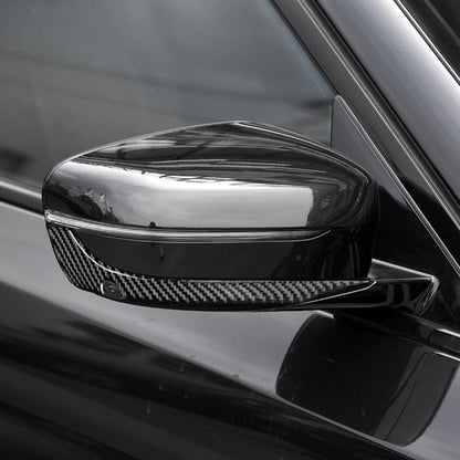 2 ชิ้นรถยนต์คาร์บอนไฟเบอร์กระจกมองหลังกันชนแถบสติกเกอร์ตกแต่งสำหรับ BMW G30 (2018-2019) / G11 (2016-2019) ขวาไดรฟ์ด้วยกล้อง, Rearview Mirror Right Drive with Camera