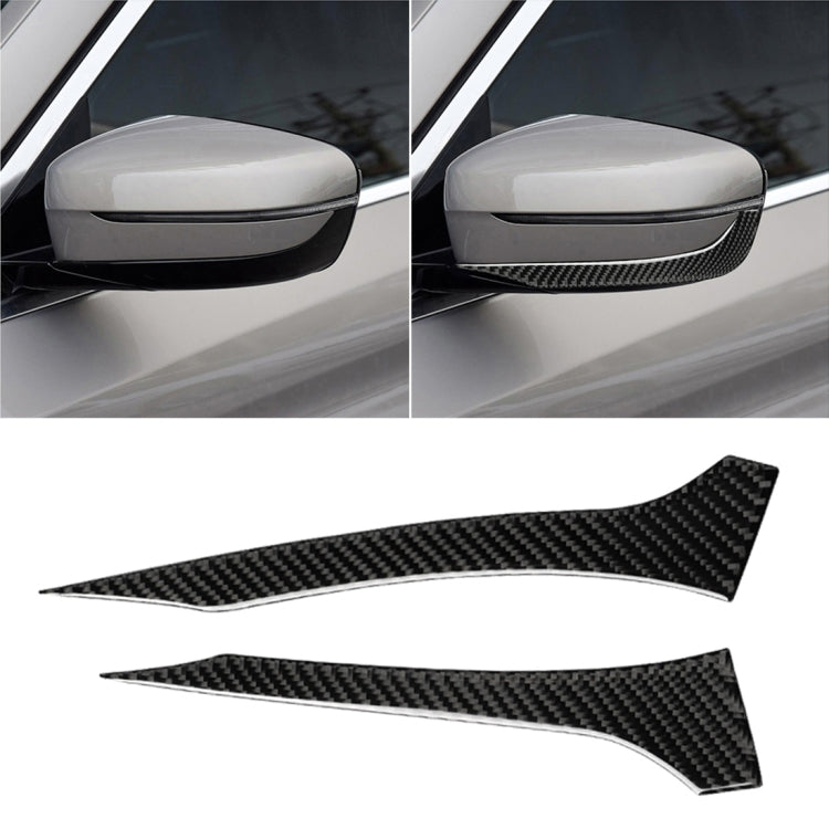 2 ชิ้นรถยนต์คาร์บอนไฟเบอร์กระจกมองหลังกันชนแถบสติกเกอร์ตกแต่งสำหรับ BMW G30 (2018-2019) / G11 (2016-2019), ไดรฟ์ซ้ายโดยไม่ต้องเลนส์, Rearview Mirror Left Drive without Lens