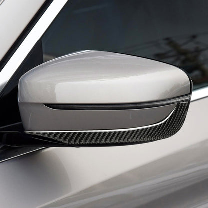 2 ชิ้นรถยนต์คาร์บอนไฟเบอร์กระจกมองหลังกันชนแถบสติกเกอร์ตกแต่งสำหรับ BMW G30 (2018-2019) / G11 (2016-2019), ไดรฟ์ซ้ายโดยไม่ต้องเลนส์, Rearview Mirror Left Drive without Lens