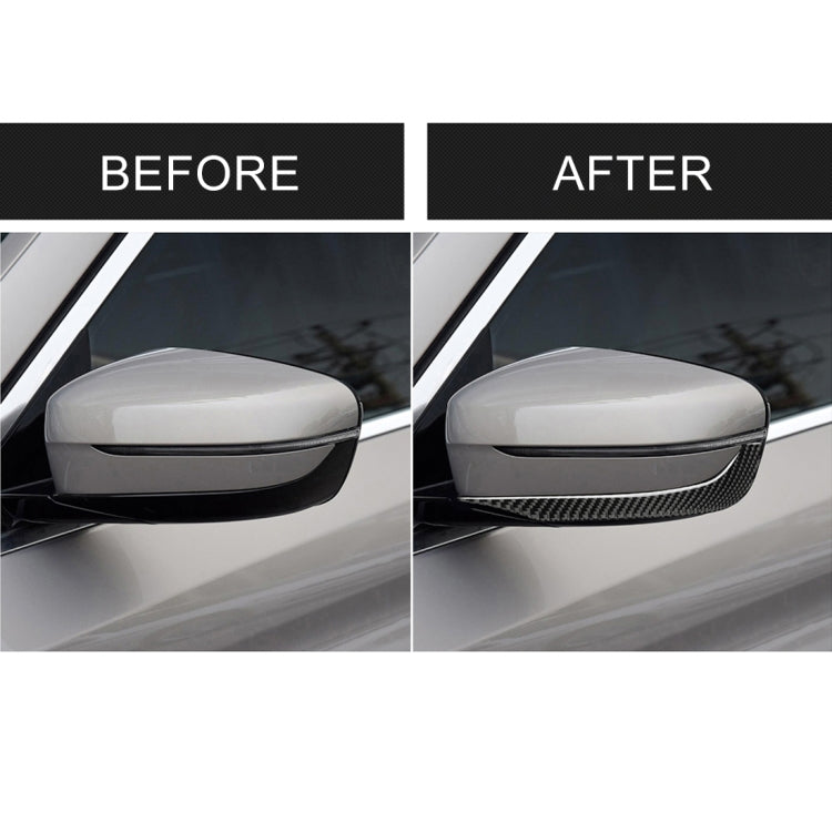 2 ชิ้นรถยนต์คาร์บอนไฟเบอร์กระจกมองหลังกันชนแถบสติกเกอร์ตกแต่งสำหรับ BMW G30 (2018-2019) / G11 (2016-2019), ไดรฟ์ซ้ายโดยไม่ต้องเลนส์, Rearview Mirror Left Drive without Lens