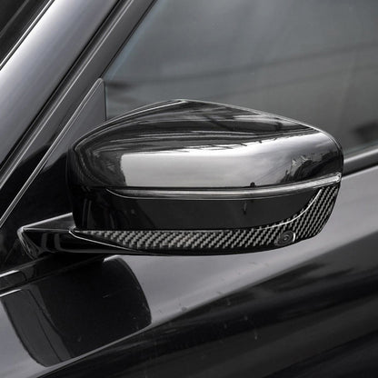 2 ชิ้นรถยนต์คาร์บอนไฟเบอร์กระจกมองหลังกันชนแถบสติกเกอร์ตกแต่งสำหรับ BMW G30 (2018-2019) / G11 (2016-2019) ไดรฟ์ซ้ายพร้อมกล้อง, Rearview Mirror Left Drive with Camera
