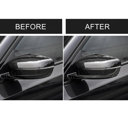2 ชิ้นรถยนต์คาร์บอนไฟเบอร์กระจกมองหลังกันชนแถบสติกเกอร์ตกแต่งสำหรับ BMW G30 (2018-2019) / G11 (2016-2019) ไดรฟ์ซ้ายพร้อมกล้อง, Rearview Mirror Left Drive with Camera
